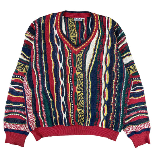 Vintage Strickpullover Crazy Pattern (M)