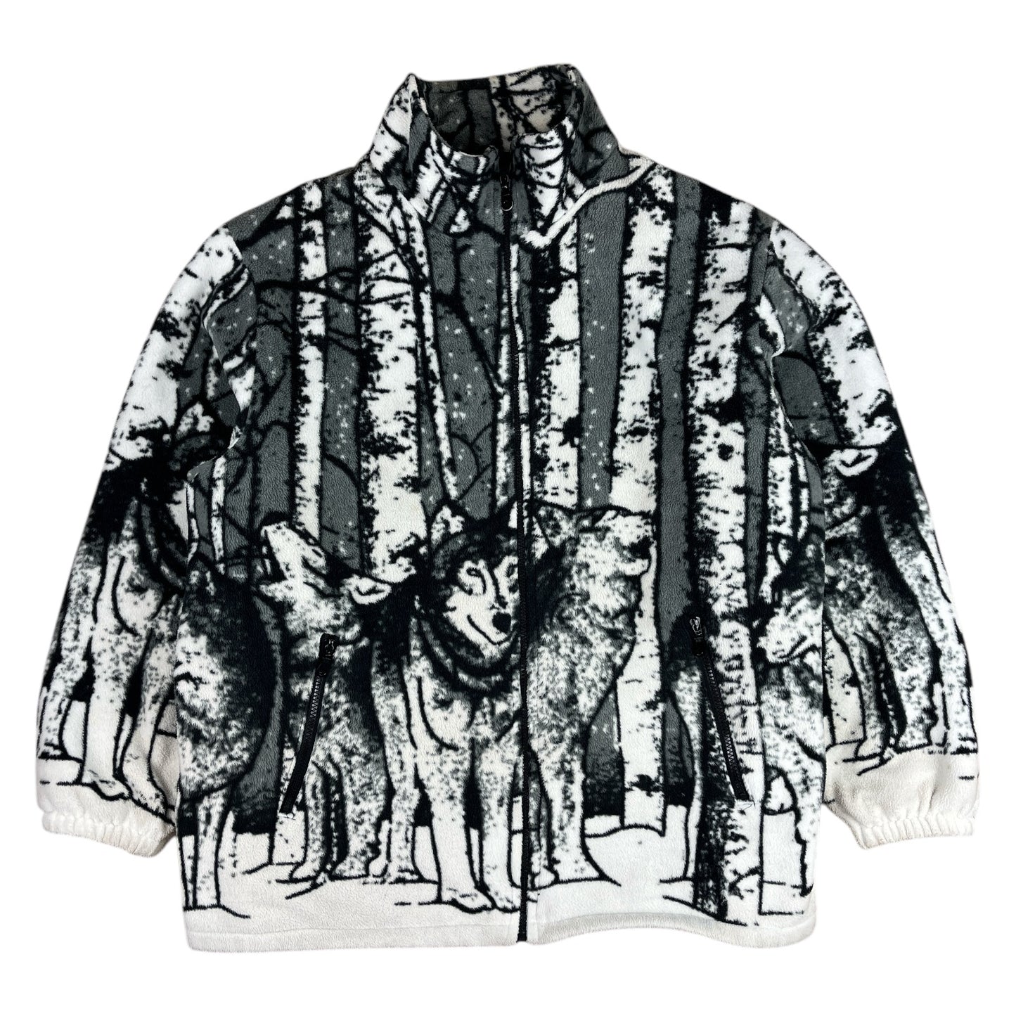 Fleecejacke Wolf Motiv (XXL)