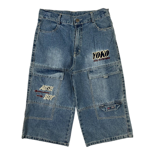 Vintage Hip Hop Baggy Jeans Shorts (XS/S)