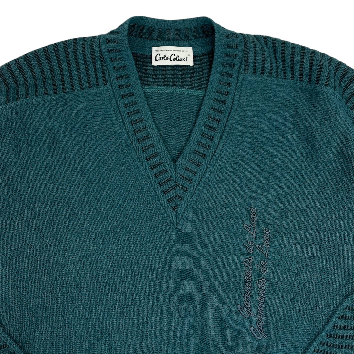 Carlo Colucci Strickpullover bestickt (L)