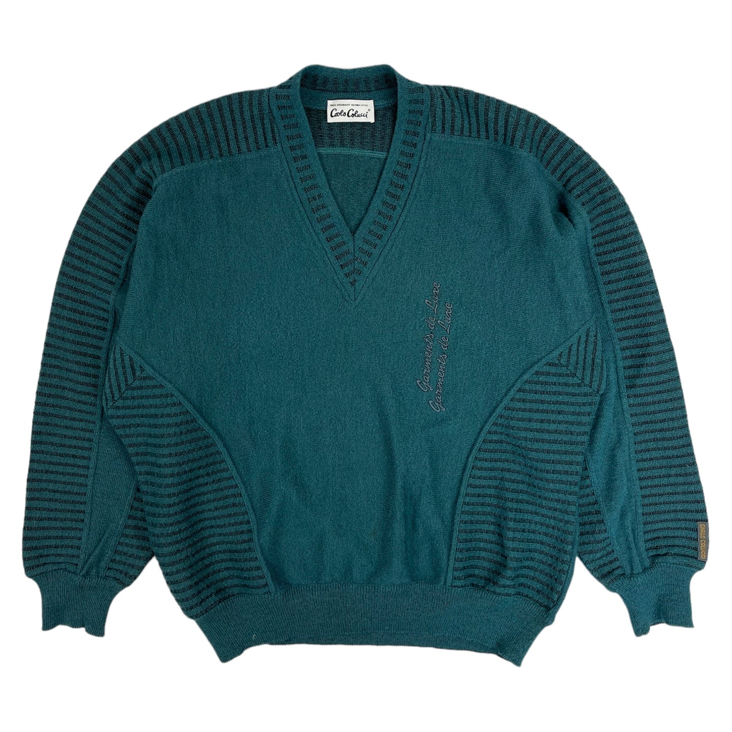 Carlo Colucci Strickpullover bestickt (L)